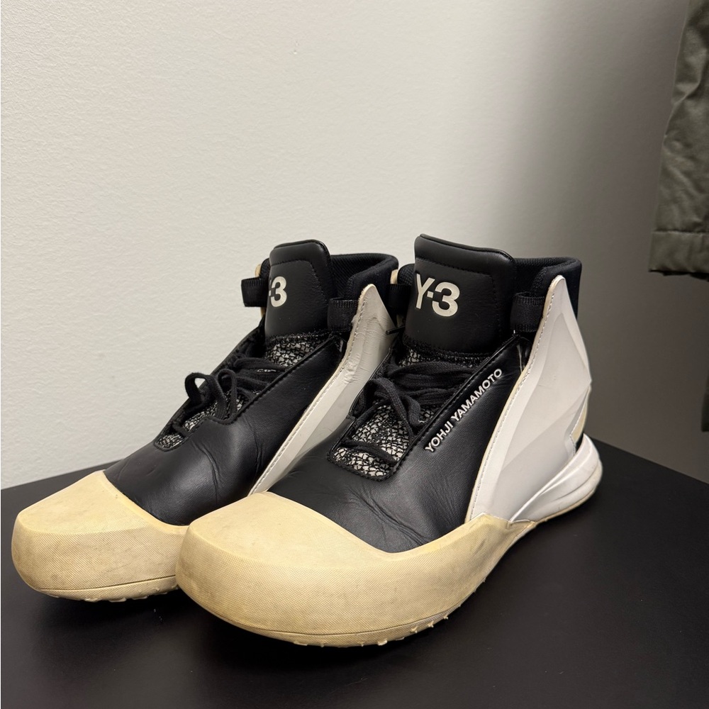 Y-3 Black and Tan High-Top Sneakers